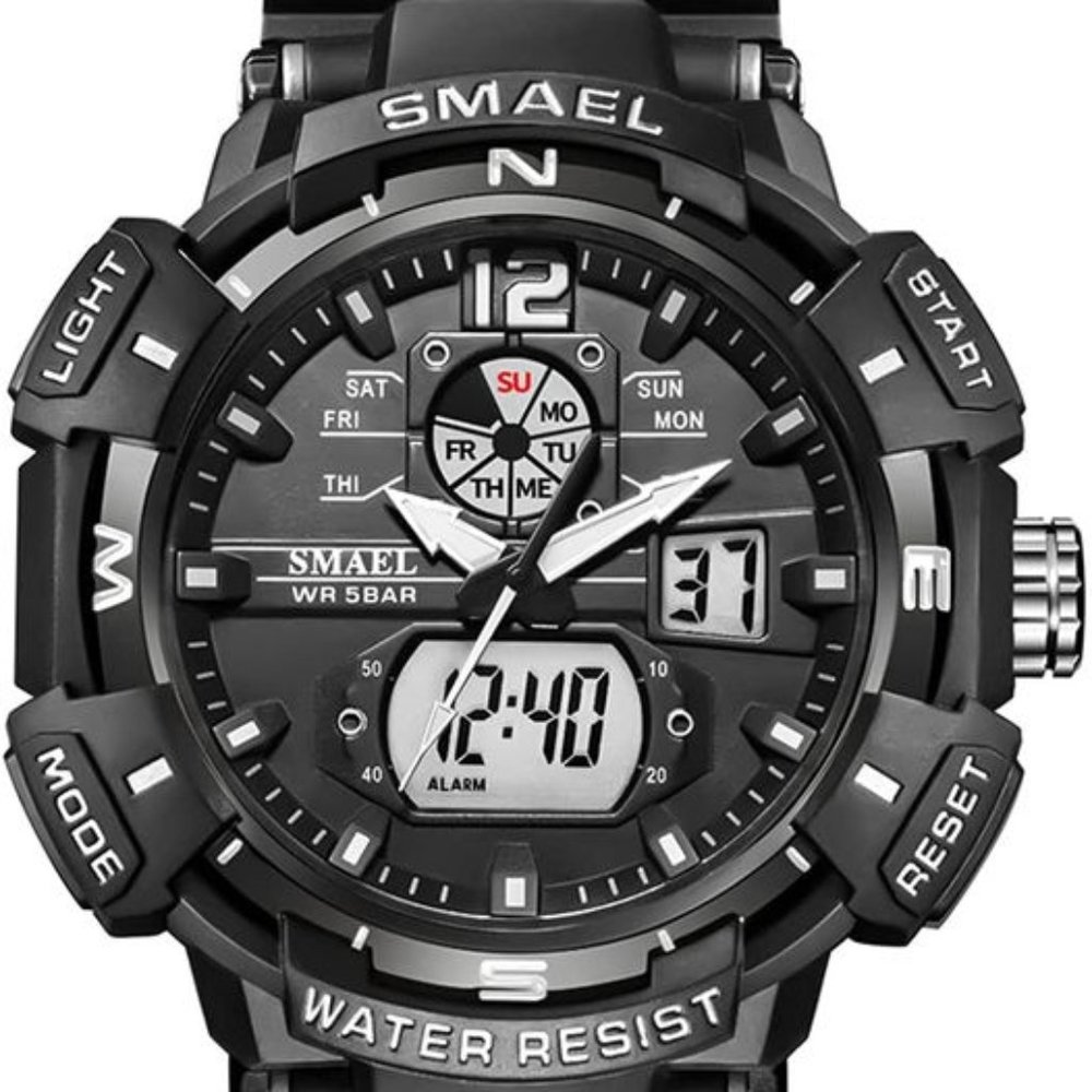 Watch Waterproof Watches Quartz Led Back Light Stopwatch Alarm Men's Military